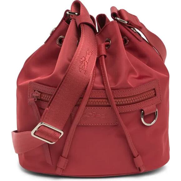 Longchamp Le Pliage Neoprene Bucket Bag - Red NWTS MSRP $295 - Picture 1 of 4